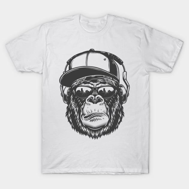 Brooklin Cool Gorilla T-Shirt by ShirtDigger